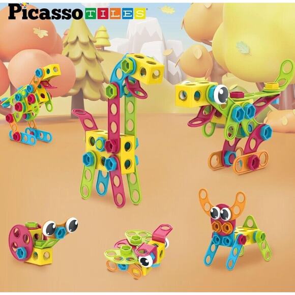 Picasso Tiles 115 Piece Building Blocks Set Kids STEM Toy Construction NEW - Picture 5 of 7